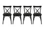 Hanah Home Ekol 1331 V4 Juego de 4 Sillas Negras